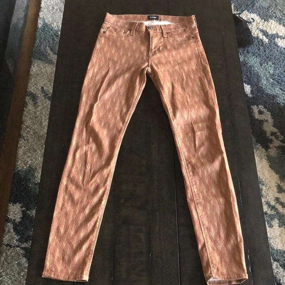 Hudson “Nico” Super Skinny Mid Rise Nouveau Denim AllOver Print 26 Jeans Neutral - Picture 2 of 14